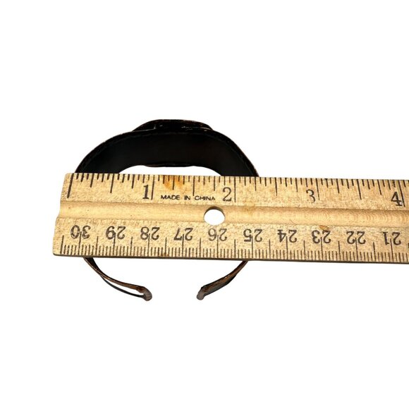 Unique Copper Brass & Enamel BRUTALIST Statement Cuff Bracelet Hand-crafted - Picture 6 of 7